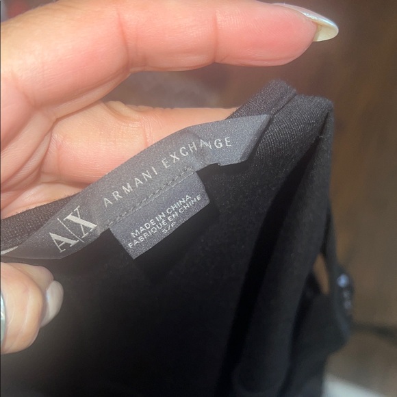 Armani Excahnge Chic Black Sequin-Trim Dress cold shoulder - Picture 6 of 6